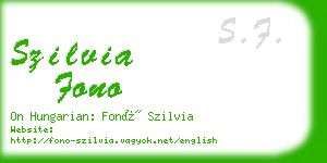 szilvia fono business card